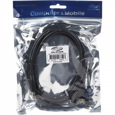강원전자 넷메이트 USB3.0 연장 AM-AF 판넬형 케이블 2m(블랙) NMC-UF320SB
