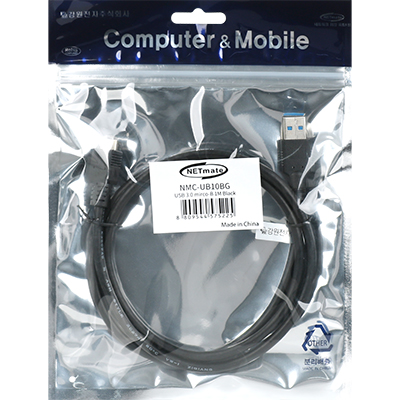 강원전자 넷메이트 NMC-UB10BG USB3.0 AM-Micro B 케이블 1m (블랙)