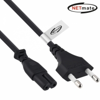 강원전자 넷메이트 220V 전용 2구(8자) AC 파워 케이블 0.6m(블랙)