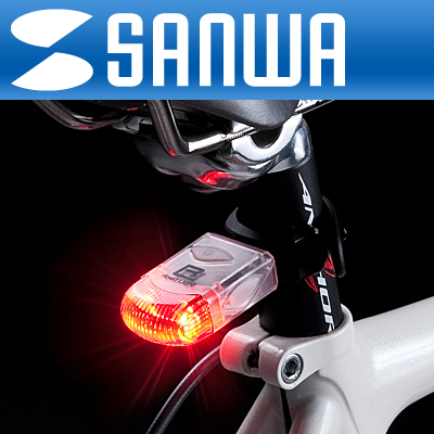 SANWA 800-BYLED5CL 자전거 2구 LED 라이트(후미등/클리어)