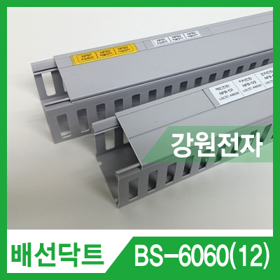 배선닥트 BS-6060(12) 와이러링 닥트 (60x60mm/길이 2m/12mm 라벨/그레이)