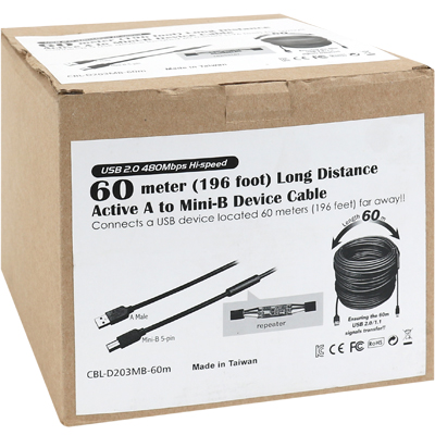 강원전자 넷메이트 CBL-D203MB-60M USB2.0 AM-Mini 5P 리피터 60m