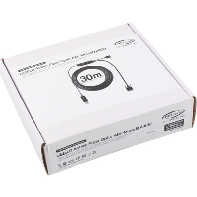 강원전자 넷메이트 CBL-U3AOC03-30M USB3.0 Fiber Optic AM-MicroB(Lock) 리피터 30m (전원 아답터 포함)