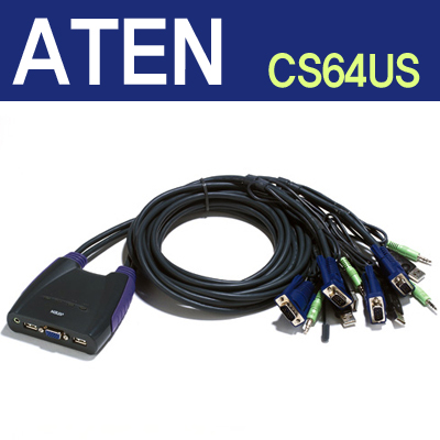 ATEN 4포트 USB KVM 스위치 [CS64US]