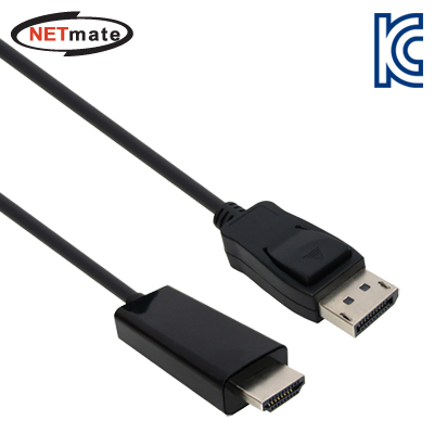 강원전자 넷메이트 DC-H4 (Black) 1.8M DisplayPort to HDMI 케이블 1.8m