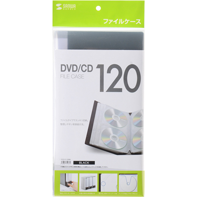 강원전자 산와서플라이 FCD-FL120BK 파일형 CD/DVD 케이스(120매/블랙)
