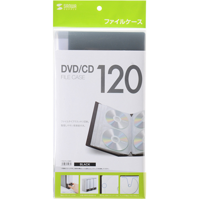 강원전자 산와서플라이 파일형 CD/DVD 케이스(120매/블랙)