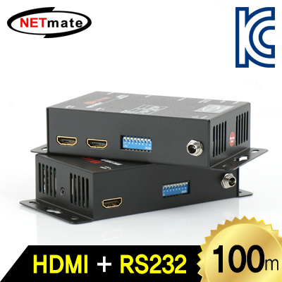 NETmate HDMI-ENW HDMI+RS232 1:1 리피터(로컬 + 리모트)(Ethernet Base 100m)