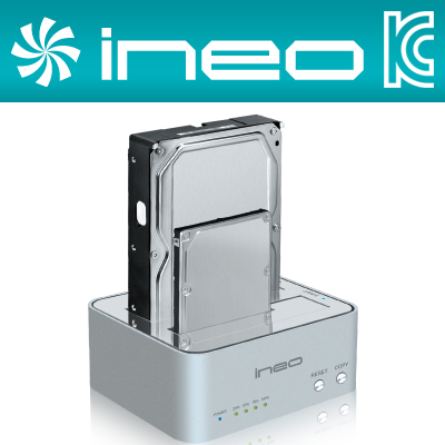 ineo I-NA321U Plus USB3.0 2Bay SSD/HDD Clone 도킹 스테이션(I-NA321U Plus/하드미포함)