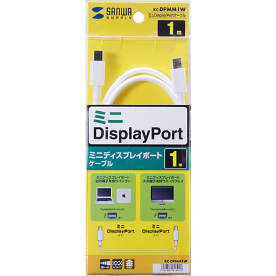 강원전자 산와서플라이 Mini DisplayPort 1.2 케이블 1m