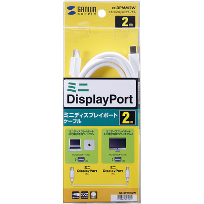 강원전자 산와서플라이 KC-DPMM2W Mini DisplayPort 1.2 케이블 2m