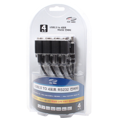 강원전자 넷메이트 KW-440C USB2.0 to 4포트 RS232 컨버터(FTDI)(1.5m)