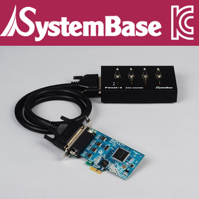 SystemBase(시스템베이스) 4포트 RS-422/485 PCI Express 시리얼 카드(카드+패널)