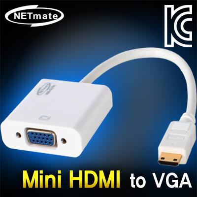 강원전자 넷메이트 NM-CV01 Mini HDMI to VGA(RGB) 컨버터(케이블 타입)