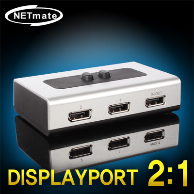 NETmate NM-DPS21 DisplayPort 2:1 수동선택기(벽걸이형)