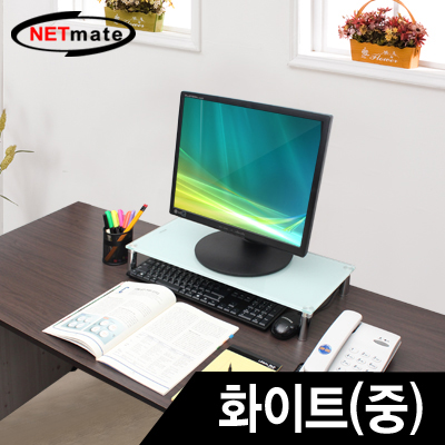 강원전자 넷메이트 NM-GCD02W 다용도 강화유리 받침대(화이트/중)