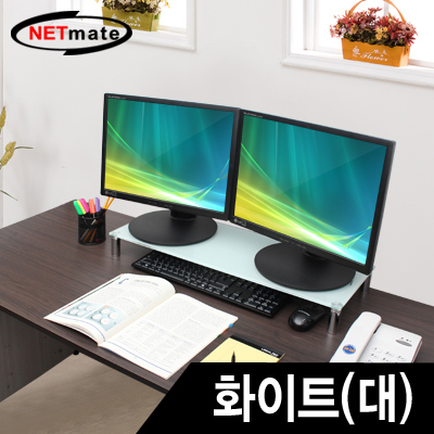 강원전자 넷메이트 NM-GCD03W 다용도 강화유리 받침대(화이트/대)