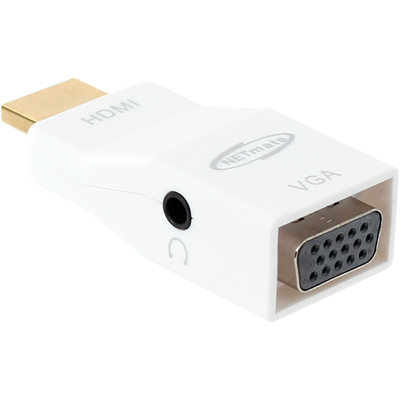 강원전자 넷메이트 HDMI to VGA(RGB)+Stereo 컨버터(젠더 타입/무전원) NM-HV04N