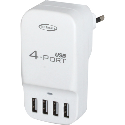 강원전자 넷메이트 NM-P04W USB 4포트 충전 멀티탭(플러그 타입/화이트)