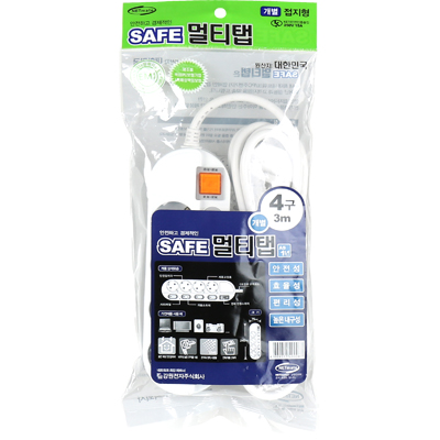 강원전자 넷메이트 SAFE 멀티탭 4구 개별 접지 3m