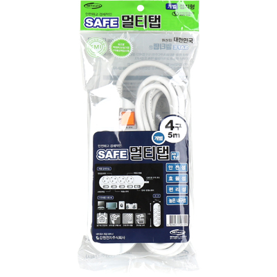 강원전자 넷메이트 SAFE 멀티탭 4구 개별 접지 5m
