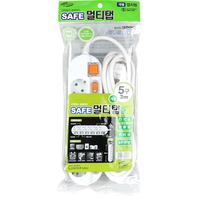 강원전자 넷메이트 SAFE 멀티탭 5구 개별 접지 3m