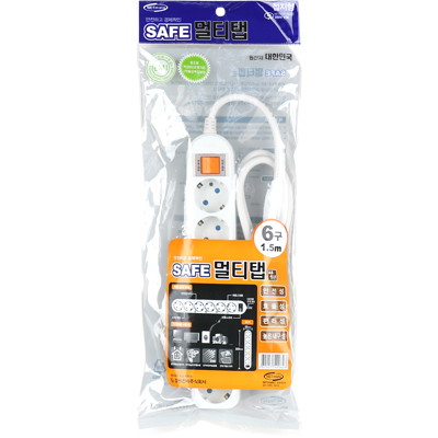 강원전자 넷메이트 SAFE 멀티탭 6구 접지 1.5m NM-SF615