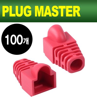 강원전자 플러그마스터 RJ-45 CAT.6 통부트(7mm/레드/100개)