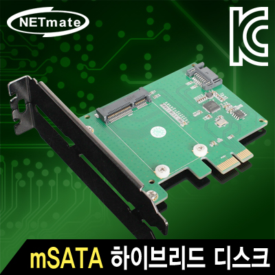 강원전자 넷메이트 NM-SSP1 Mini SATA SSD 하이브리드 디스크 PCI Express 카드(Asmedia)