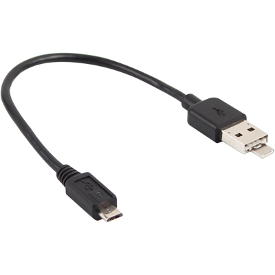 강원전자 TNT USB2.0 마이크로 5핀 배터리 공유 2 in 1 케이블 0.2m (빨대 충전 케이블)