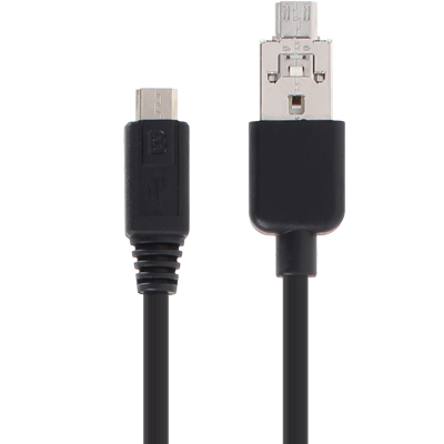 강원전자 TNT USB2.0 마이크로 5핀 배터리 공유 2 in 1 케이블 0.2m (빨대 충전 케이블)