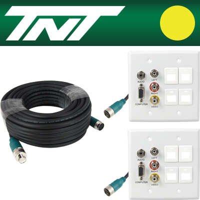 강원전자 TNT RGB+스테레오 or 3RCA + 4모듈 월 플레이트 분리형(배관용) 케이블 40m
