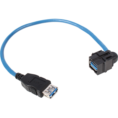 강원전자 TNT USB3.0 AF/AF 스냅인 멀티미디어 케이블 타입 모듈 0.3m