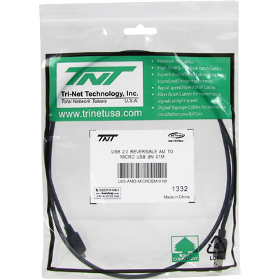 강원전자 TNT USB2.0 양면인식 마이크로 5핀 케이블 1m
