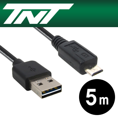 강원전자 TNT NM-TNTR06 USB2.0 양면인식 마이크로 5핀 케이블 5m