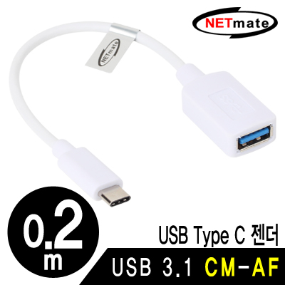 강원전자 넷메이트 NM-UGC29 USB3.1 CM-AF 케이블 젠더 0.2m (화이트)