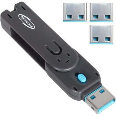 강원전자 넷메이트 NM-UL01BL 스윙형 USB포트 잠금장치(블루)