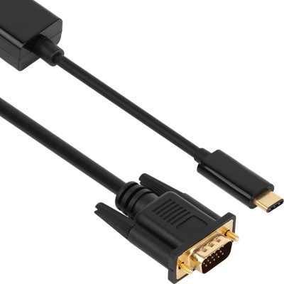 강원전자 넷메이트 USB3.1 Type C to VGA(RGB) 컨버터(케이블 타입/무전원/Alternate Mode)