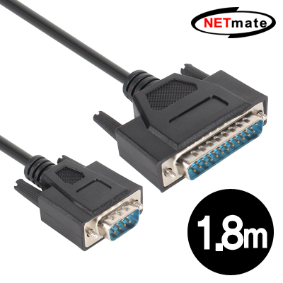 강원전자 넷메이트 NMC-DB925A 9핀↔25핀 시리얼 케이블 1.8m (DB9M↔DB25M)