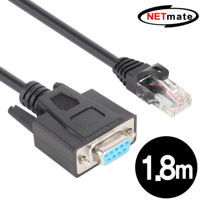 강원전자 넷메이트 NMC-DB945B 9핀↔RJ-45 시리얼 케이블 1.8m (DB9F↔RJ-45)