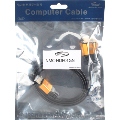 강원전자 넷메이트 NMC-HDF01GN HDMI 1.4 Gold Metal 플랫 케이블 1m