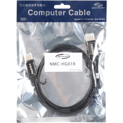 강원전자 넷메이트 NMC-HG01B HDMI 1.4 Metallic 케이블 New 1m (블랙)