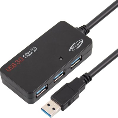 강원전자 넷메이트 USB3.0 4포트 허브 + 리피터 5m