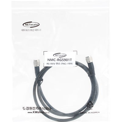 강원전자 넷메이트 RG-59 TNC-TNC 고주파 동축 케이블(주석도금 연동선/6합/75ohm) 1m