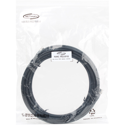 강원전자 넷메이트 RG-59 BNC-BNC 고주파 동축 케이블(주석도금 연동선/6합/75ohm) 10m