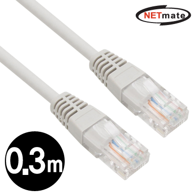 강원전자 넷메이트 NMC-U503G CAT.5E UTP다이렉트 케이블(그레이) 0.3m