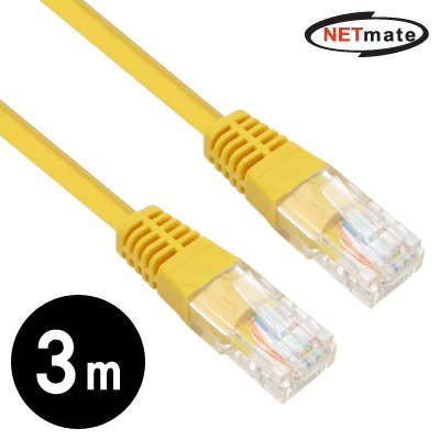 강원전자 넷메이트 CAT.5E UTP 다이렉트 케이블(옐로우) 3m NMC-U503Y