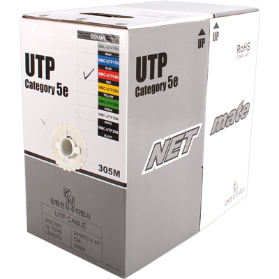강원전자 넷메이트 NMC-UTP04N CAT.5E UTP 케이블 305m (단선/레드)