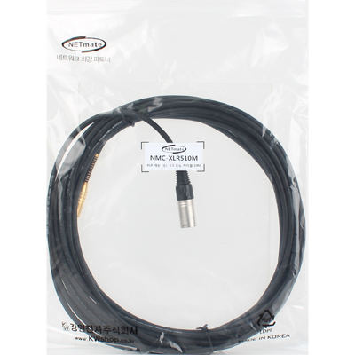 강원전자 넷메이트 XLR 캐논(M)-TS(5.5 Mono) 마이크 케이블 10m