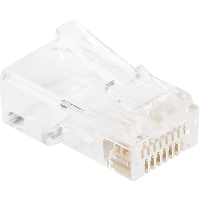 강원전자 플러그마스터 P8-0073 UTP CAT.5E RJ-45 8P8C 플러그(클리어) - Three Prongs 핀(낱개)